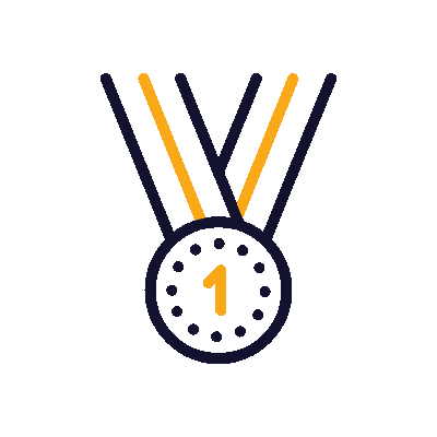 1st place medal illustration beating the competition