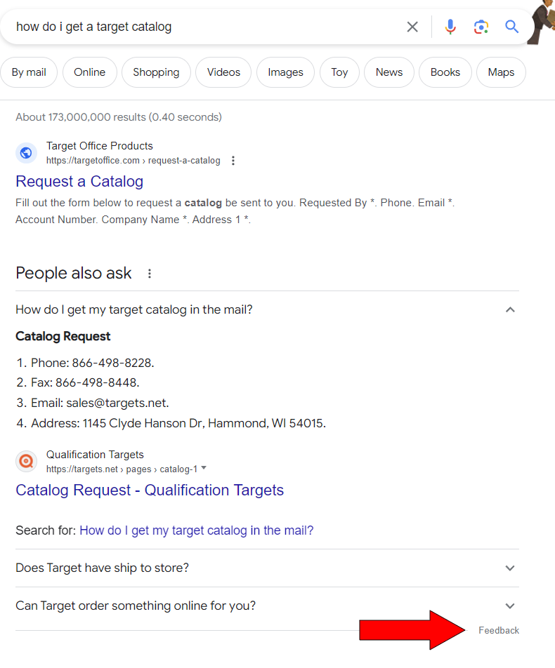Screenshot of Google search result with incorrect information featured. 